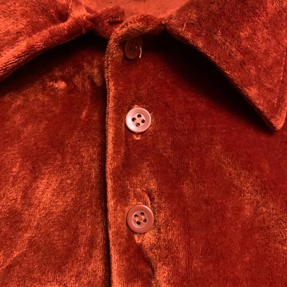 Vintage Sears Sportswear Velour Two Tone Elastic Waist Polo Shirt Sz. L - Picture 8 of 10